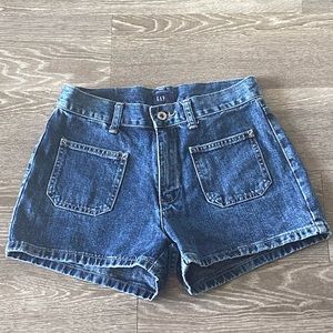 Gap vintage blue denim high waisted shorts with front pockets